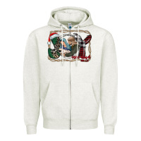 Oatmeal Heather joy Christmas Zipper Hoodie - CowhideDigitalArt