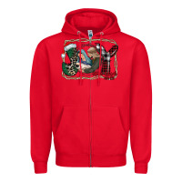Red joy Christmas Zipper Hoodie - CowhideDigitalArt