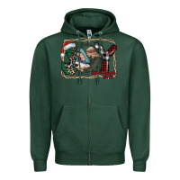 Sports Green joy Christmas Zipper Hoodie - CowhideDigitalArt