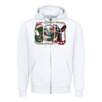 White joy Christmas Zipper Hoodie - CowhideDigitalArt