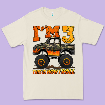 I'm Three This Is How I Roll Monster Truck Birthday Premium Tee Designed By Jasminsmagicworld