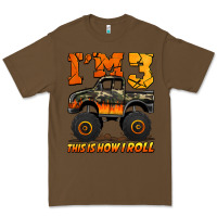 Cacao i'm three this is how i roll monster truck birthday Premium Tee - Jasminsmagicworld