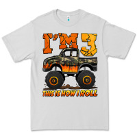 Dove Grey i'm three this is how i roll monster truck birthday Premium Tee - Jasminsmagicworld