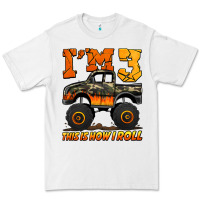 White i'm three this is how i roll monster truck birthday Premium Tee - Jasminsmagicworld