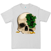 Dove Grey St patrick's day Skull with clovers Premium Tee - Jasminsmagicworld