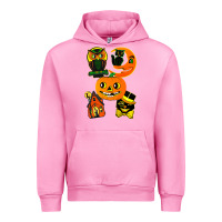 Fuchsia Pink Vintage Halloween Urban Hoodie - minhPixels
