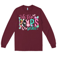 Burgundy Oh for peeps sake cowhide Easter Day Long Sleeve Tee - HowdyJamesFarm