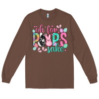 Chestnut Oh for peeps sake cowhide Easter Day Long Sleeve Tee - HowdyJamesFarm