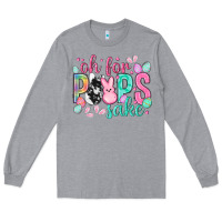Heather Grey Oh for peeps sake cowhide Easter Day Long Sleeve Tee - HowdyJamesFarm