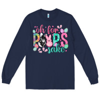 Navy Oh for peeps sake cowhide Easter Day Long Sleeve Tee - HowdyJamesFarm