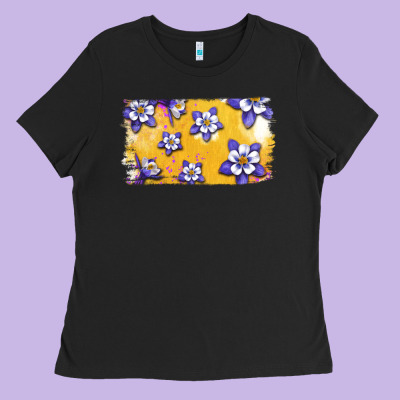 Rocky Mountain Columbine Flower Ladies Tee Designed By Bettercallsaul
