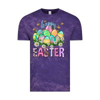 Cloud Purple Happy Easter with eggs Easter Day Vintage Tee - HowdyJamesFarm