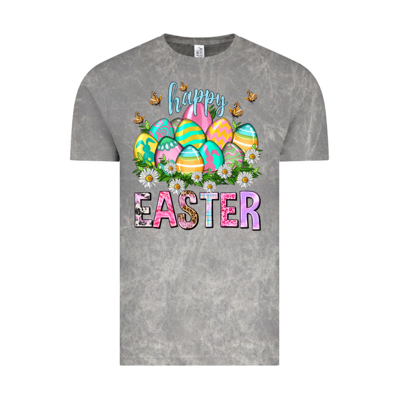 Happy Easter With Eggs Easter Day Vintage Tee by HowdyJamesFarm | Teevron