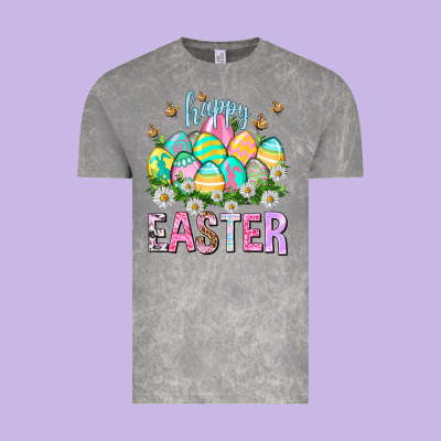 Happy Easter With Eggs Easter Day Vintage Tee Designed By Howdyjamesfarm