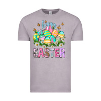 Vintage Zinc Happy Easter with eggs Easter Day Vintage Tee - HowdyJamesFarm