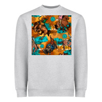 Heather Grey cowboy rodeo seamless pattern Heavyweight Sweatshirt - BundleAndBundleShop