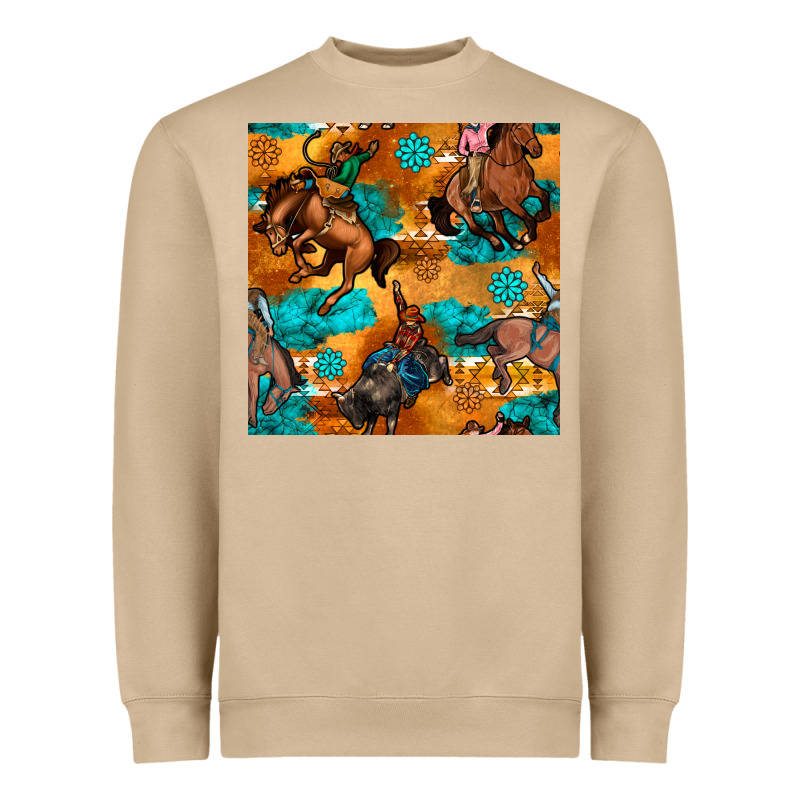 Cowboy Rodeo Seamless Pattern Heavyweight Sweatshirt by BundleAndBundleShop | Teevron