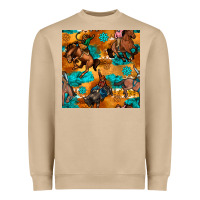 Mushroom cowboy rodeo seamless pattern Heavyweight Sweatshirt - BundleAndBundleShop