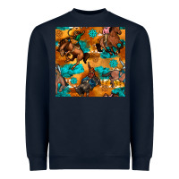 Navy cowboy rodeo seamless pattern Heavyweight Sweatshirt - BundleAndBundleShop
