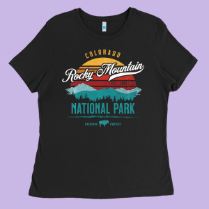 Vintage Rocky Mountain National Park Hiking Travel Souvenir Ladies Tee Designed By Minhpixels