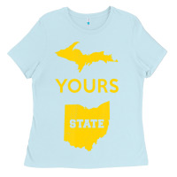 Baby Blue Up Yours State Of Ohio Funny Anti Oh Pro Michigan Meme Ladies Tee - minhPixels