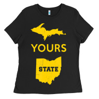 Black Up Yours State Of Ohio Funny Anti Oh Pro Michigan Meme Ladies Tee - minhPixels