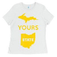 White Up Yours State Of Ohio Funny Anti Oh Pro Michigan Meme Ladies Tee - minhPixels