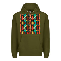 Army Green native american aztec seamless pattern Premium Hoodie - BundleAndBundleShop