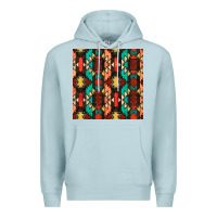 Blue Mist native american aztec seamless pattern Premium Hoodie - BundleAndBundleShop