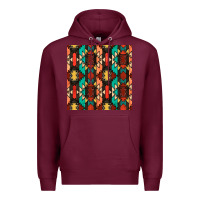 Burgundy native american aztec seamless pattern Premium Hoodie - BundleAndBundleShop