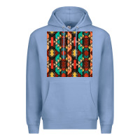 Colony Blue native american aztec seamless pattern Premium Hoodie - BundleAndBundleShop