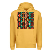 Mustard native american aztec seamless pattern Premium Hoodie - BundleAndBundleShop