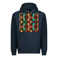 Navy native american aztec seamless pattern Premium Hoodie - BundleAndBundleShop