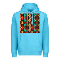Ocean Blue native american aztec seamless pattern Premium Hoodie - BundleAndBundleShop