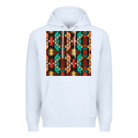 White native american aztec seamless pattern Premium Hoodie - BundleAndBundleShop