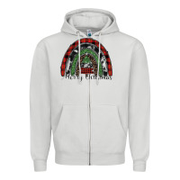 Dove Grey Merry Christmas rainbow Zipper Hoodie - CowhideDigitalArt