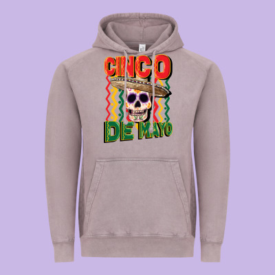 Cinco De Mayo With Skull Vintage Hoodie Designed By Cowgirlartshop