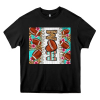 Black american football mom Heavy Core Tee - LillyAllenDesigns