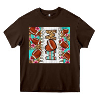 Chocolate Brown american football mom Heavy Core Tee - LillyAllenDesigns