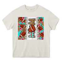 Cream american football mom Heavy Core Tee - LillyAllenDesigns