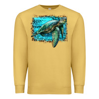 Antique Gold sea turtle with background Premium Sweatshirt - Artiststas