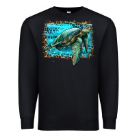 Black sea turtle with background Premium Sweatshirt - Artiststas