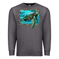 Charcoal Heather sea turtle with background Premium Sweatshirt - Artiststas