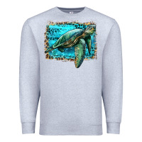 Heather Grey sea turtle with background Premium Sweatshirt - Artiststas