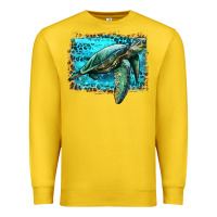 Lemon sea turtle with background Premium Sweatshirt - Artiststas