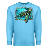 Ocean Blue sea turtle with background Premium Sweatshirt - Artiststas