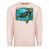 Pale Pink sea turtle with background Premium Sweatshirt - Artiststas