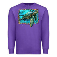 Purple sea turtle with background Premium Sweatshirt - Artiststas