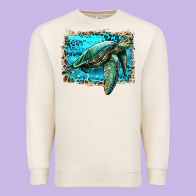 Sea Turtle With Background Premium Sweatshirt Designed By Artiststas