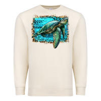 Sandshell sea turtle with background Premium Sweatshirt - Artiststas